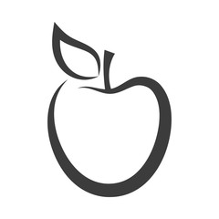 Simple Apple Set Icon on white background