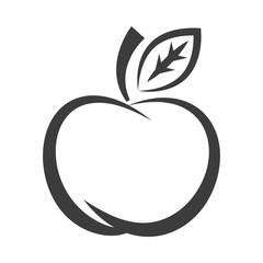Simple Apple Set Icon on white background
