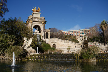 Cascada Fountain - Ciutadella Park,Barcelona,Spain - obrazy, fototapety, plakaty