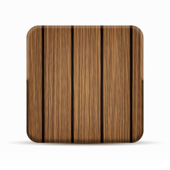 Vector modern wooden icon on white background.