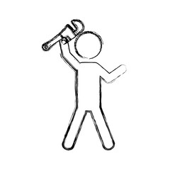 Worker with wrench pictogram