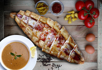lentil soup and pita