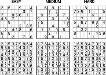 Naklejka premium sudoku puzzle game with answers