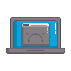 designer laptop computer isolated icon