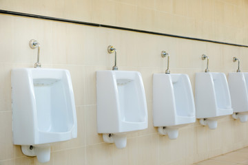 Public urinate for men, Restroom with ceramic urinal