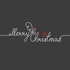 Merry Christmas lettering design. Vector illustration EPS 10