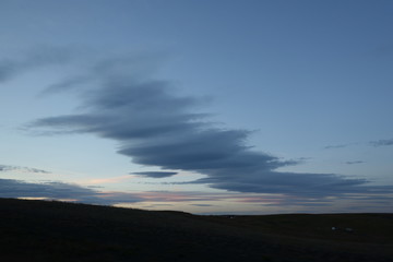 夏のアイスランドの夕日
