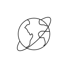 planet Earth outline icon. Element for mobile concept and web apps. Thin line vector icon for website design and development, app development. Premium icon