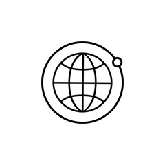 globe and moon moon outline icon. Element for mobile concept and web apps. Thin line vector icon for website design and development, app development. Premium icon