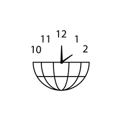 clock in the shape of a globe outline icon. Element for mobile concept and web apps. Thin line vector icon for website design and development, app development. Premium icon