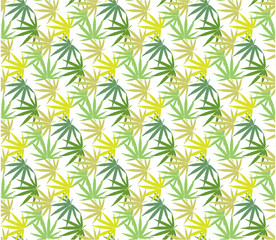 Marijuana leaves seamless vector pattern.