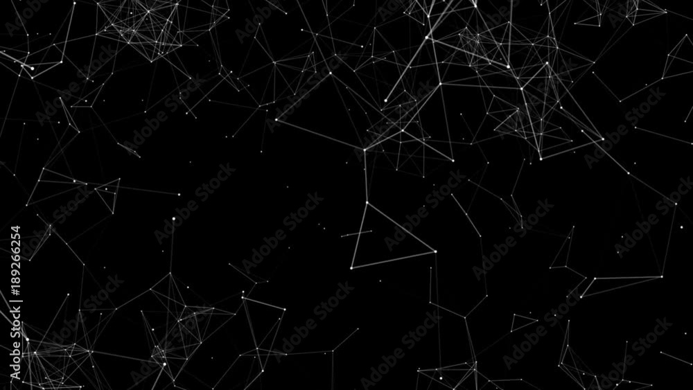 Poster rotation around changing constellations. cinematic plexus background. seamless loop.