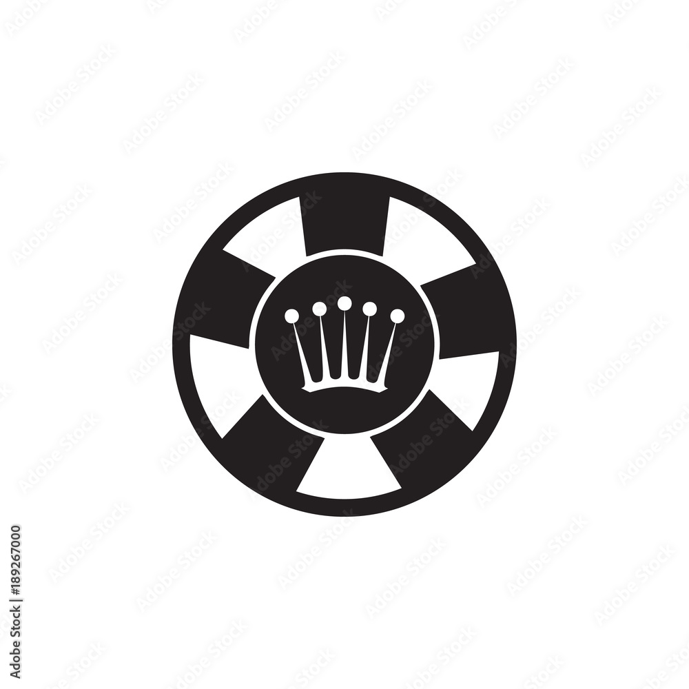 Poster chip in the casino icon. element of gambling for mobile concept and web apps. thin vector icon for w