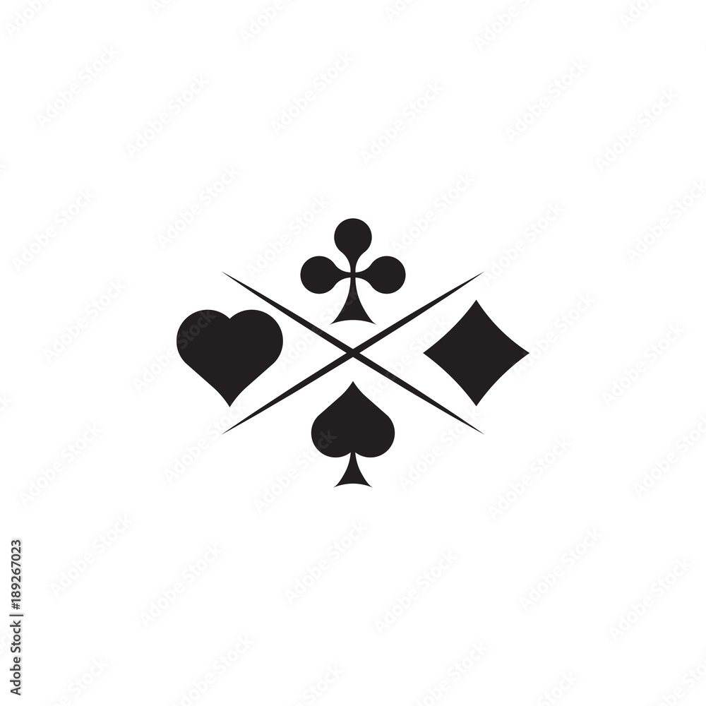Poster card suits icon. element of gambling for mobile concept and web apps. thin vector icon for website d