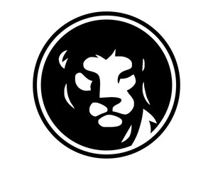 black circle lion leo image vector icon logo