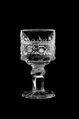 Faceted glass with vodka.