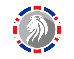 Naklejka premium union jack lion leo brytyjski obraz wektor ikona logo