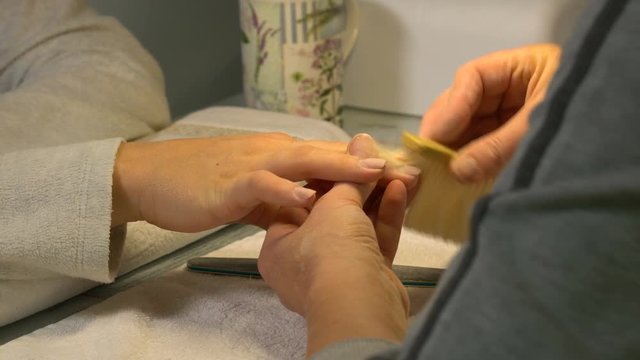 procedure for nail extensions at beautician