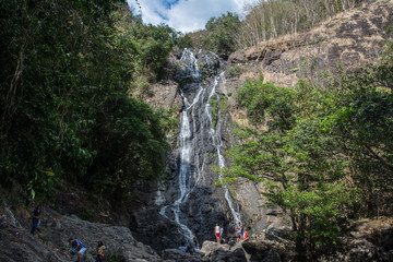 Fototapeta premium Sarika Waterfall. It is in Sarika,Nakhon Nayok, Thailand,