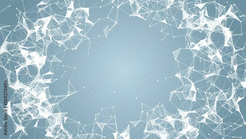 Poster corporate plexus wreath. place for text. cinematic plexus background. seamless loop.