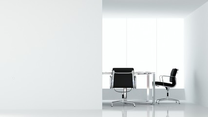 The interior meeting room  space 3d rendering and white background