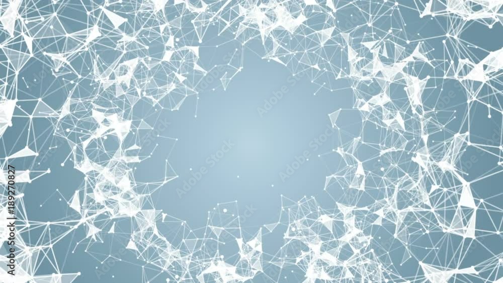 Poster corporate plexus fantasy. place for text. cinematic plexus background. seamless loop.