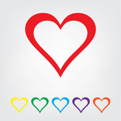 heart icon set vector illustration.