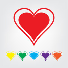 heart icon set vector illustration.