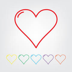 heart icon set vector illustration.