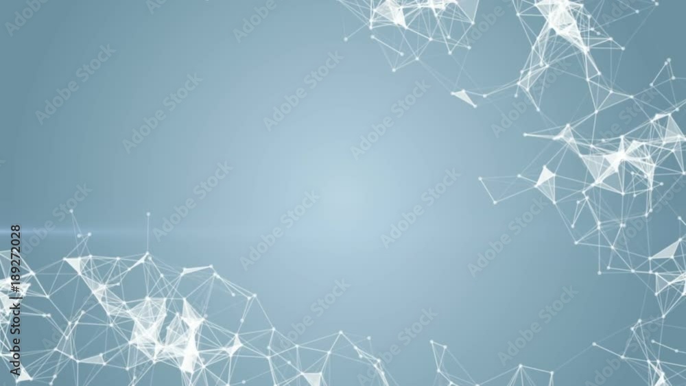 Poster moving structure with triangles. place for text. cinematic plexus background. seamless loop.