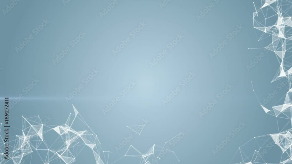 Poster plexus structure in the lower and right part of the screen. place for text. cinematic plexus background. seamless loop.