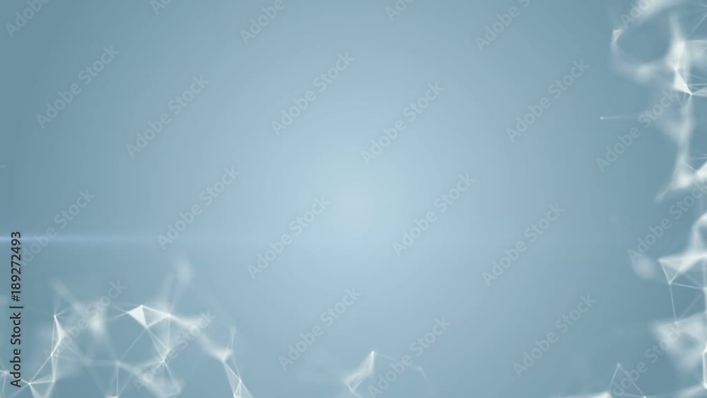 Poster plexus structure at the bottom and right of the screen. depth of field. place for text. cinematic plexus background. seamless loop.