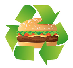 recycle burger food concept illustration design
