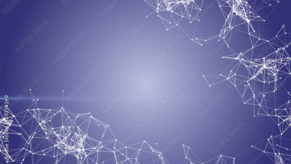 Poster dynamic structure. dark blue network. place for text. cinematic plexus background. seamless loop.