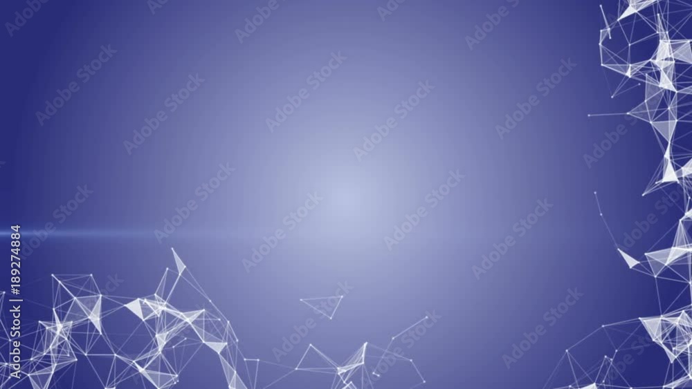 Poster structure of the plexus in the lower and right part of the screen. dark blue network. place for text. cinematic plexus background. seamless loop.
