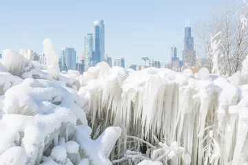 Keuken spatwand met foto Winter in Chicago © pyzata