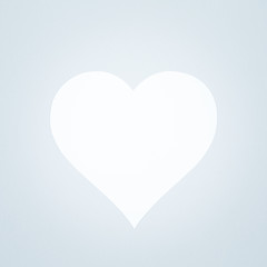 White heart on a pastel background. Valentine day concept. Trendy minimalistic flat lay design background