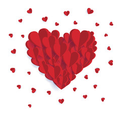 Happy valentine day. with creative love composition of the hearts. Vector illustration