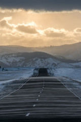 Highway to Lake Baikal, which runs along the Tazheran steppes