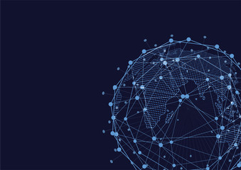 Global network connection. World map point and line composition concept of global business. Vector Illustration