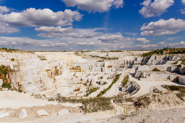 a big white marble quarry, mining quarry