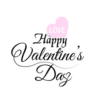 ПеValentine's greeting card with pink paper hearts on white background. Vector