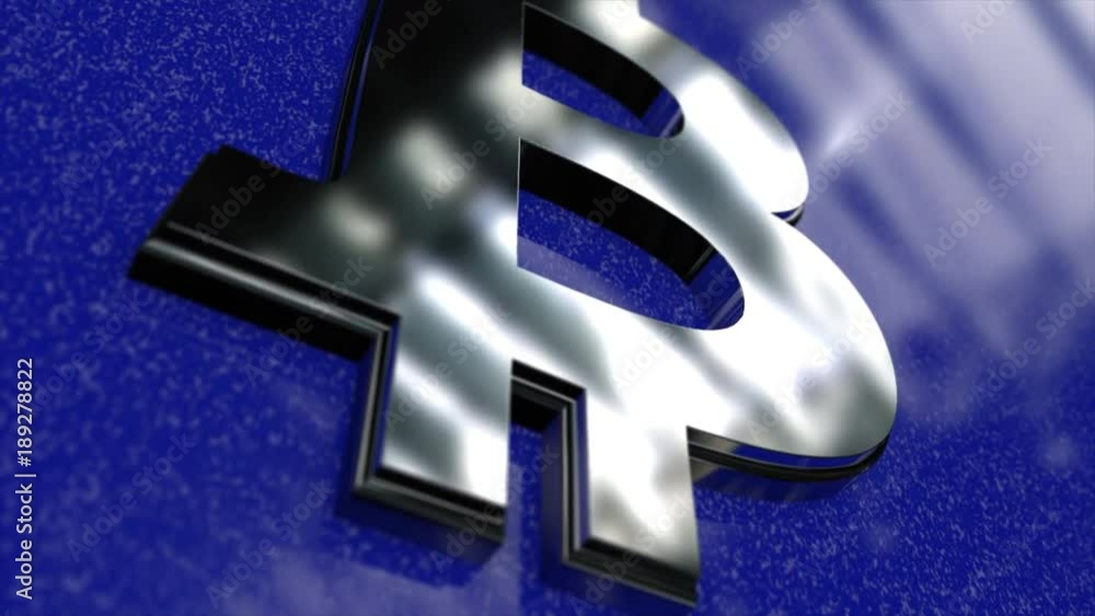 Poster bitcoin crypto currency block chains concept 3d animation. abstract seamless loop animation of bitco