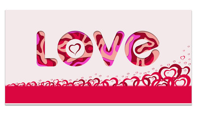 Happy Valentine's Day red banner. Wallpaper, flyers, invitation, posters, brochure, voucher,banners.