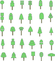 green geometric tree set