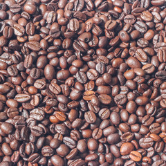 Coffee beans close-up, background