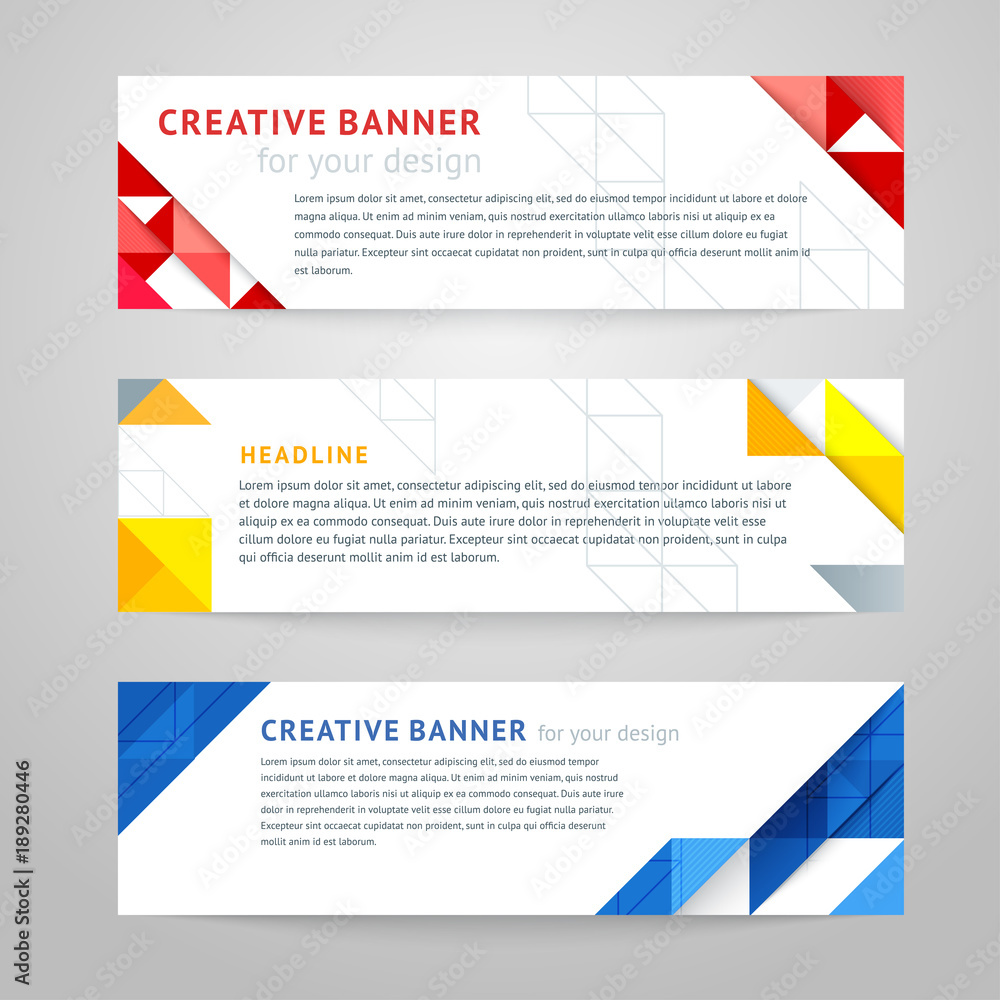 Wall mural vector set of abstract design templates horizontal banner