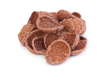 Cocoa corn flakes isolated