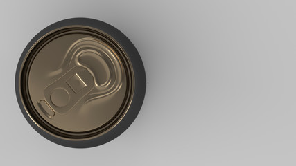 Blank small black and gold aluminium soda can mockup on white background