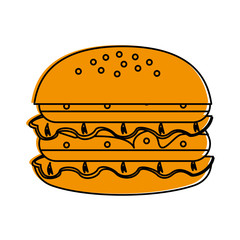 Hamburger fast food icon vector illustration graphic design